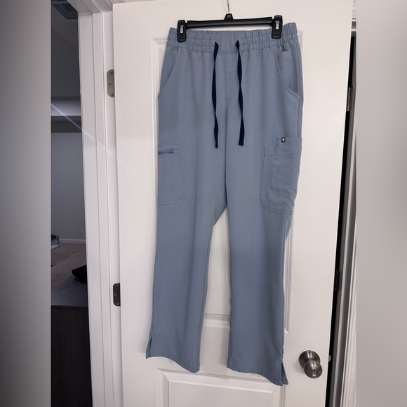 Figs Dusty Blue Women's High Waisted Dowa scrubs pants - Picture 2 of 5